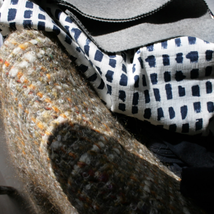 Tangled dark threads on light surface